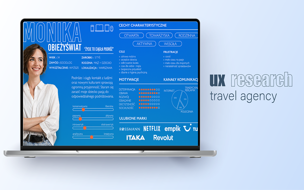 UX Research Travel Agency project cover showing research process overview